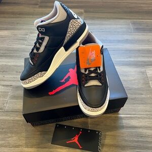 NIB Nike Air Jordan 3 Black Cement Retro OG Sneakers Shoes DN3707-010 Sz 9.5